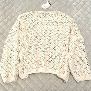 Soft plush open knit sweater